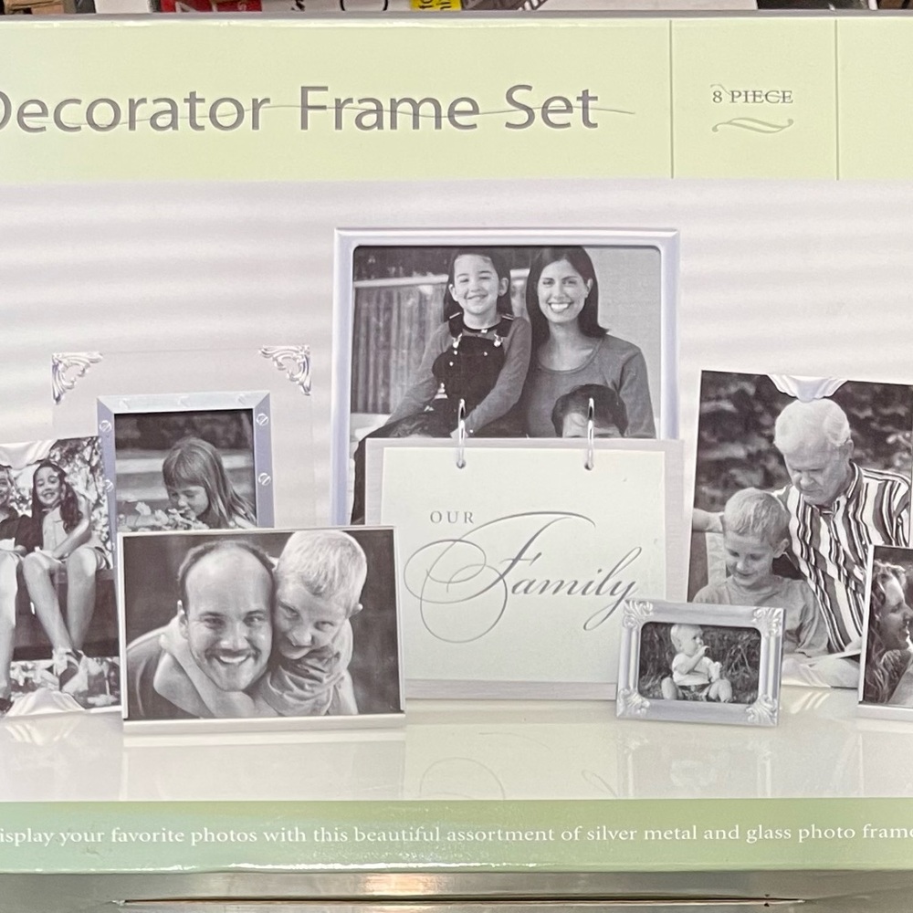 Silver and Glass Photo Frame Set